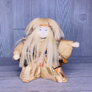 Japanese kabuki doll lion dancer white mane vintage doll decoration figurine